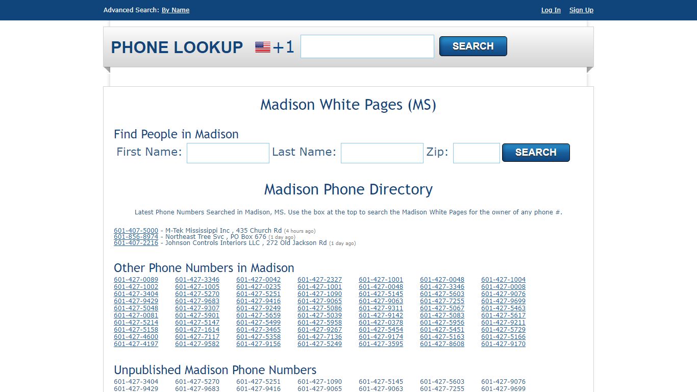 Madison White Pages - Madison Phone Directory Lookup